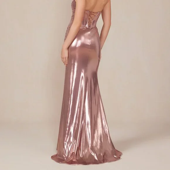 NEW SLEEVELESS STRAPLESS SHEATH PLEATED DRESS W/ SWEETHEART NECKLINE NX T1499